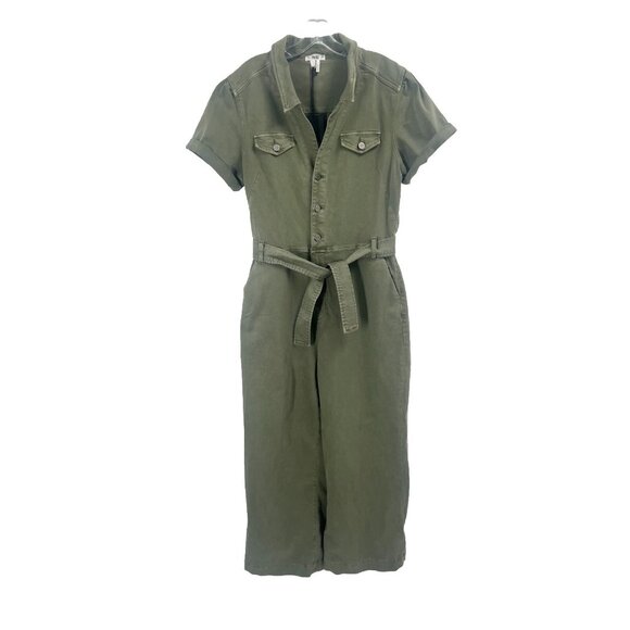 PAIGE Pants - Paige Anessa Jumpsuit Denim Boilersuit Green Vintage Sz 14 NWT